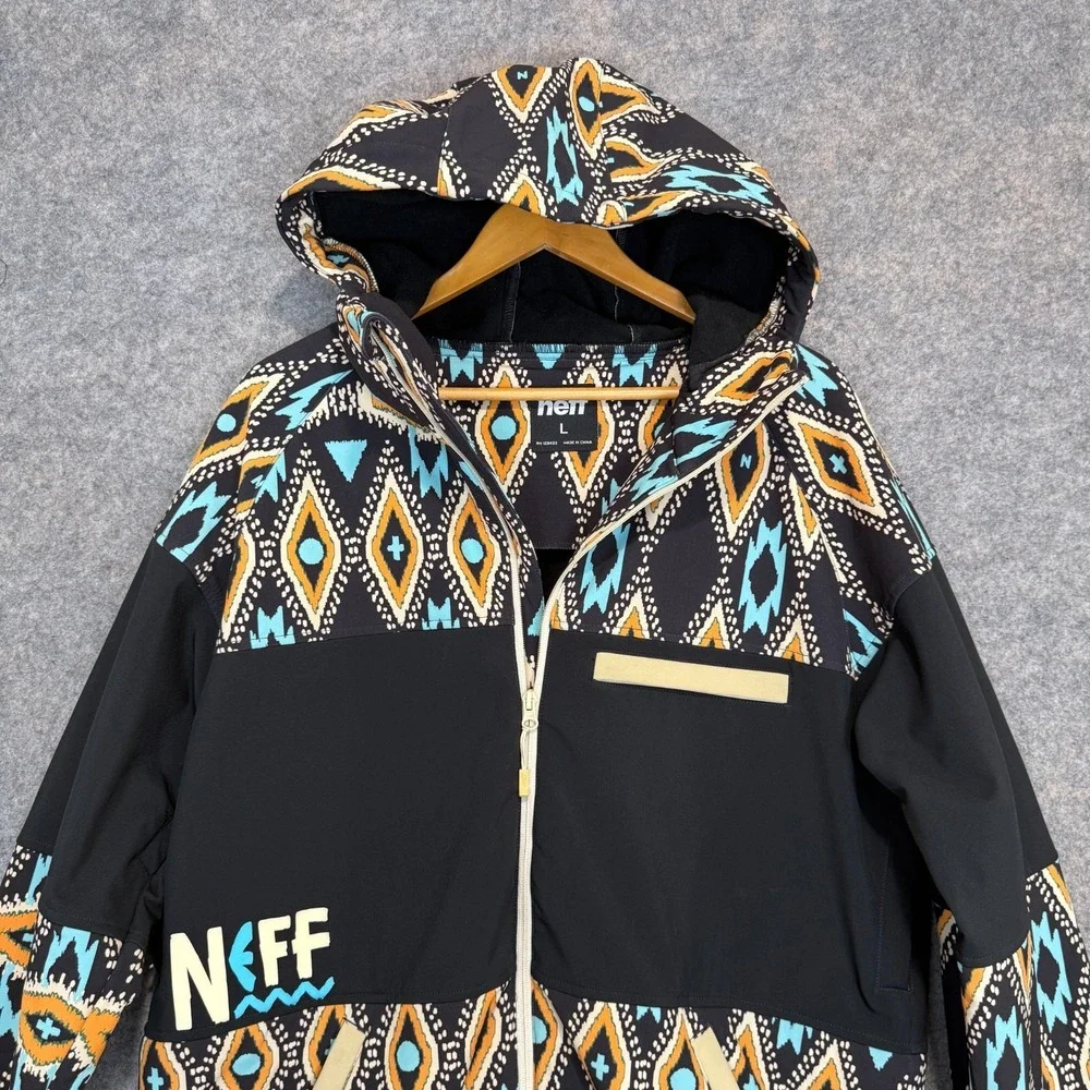 Neff Tribal Softshell Snow Jacket Men Large 10K Waterproof Snowboarding Ski Rare